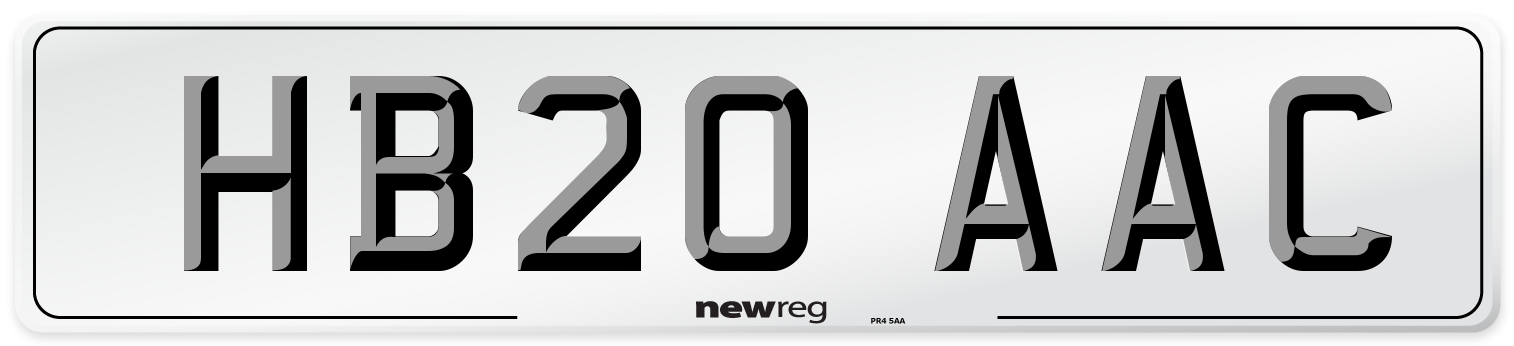 HB20 AAC Number Plate from New Reg